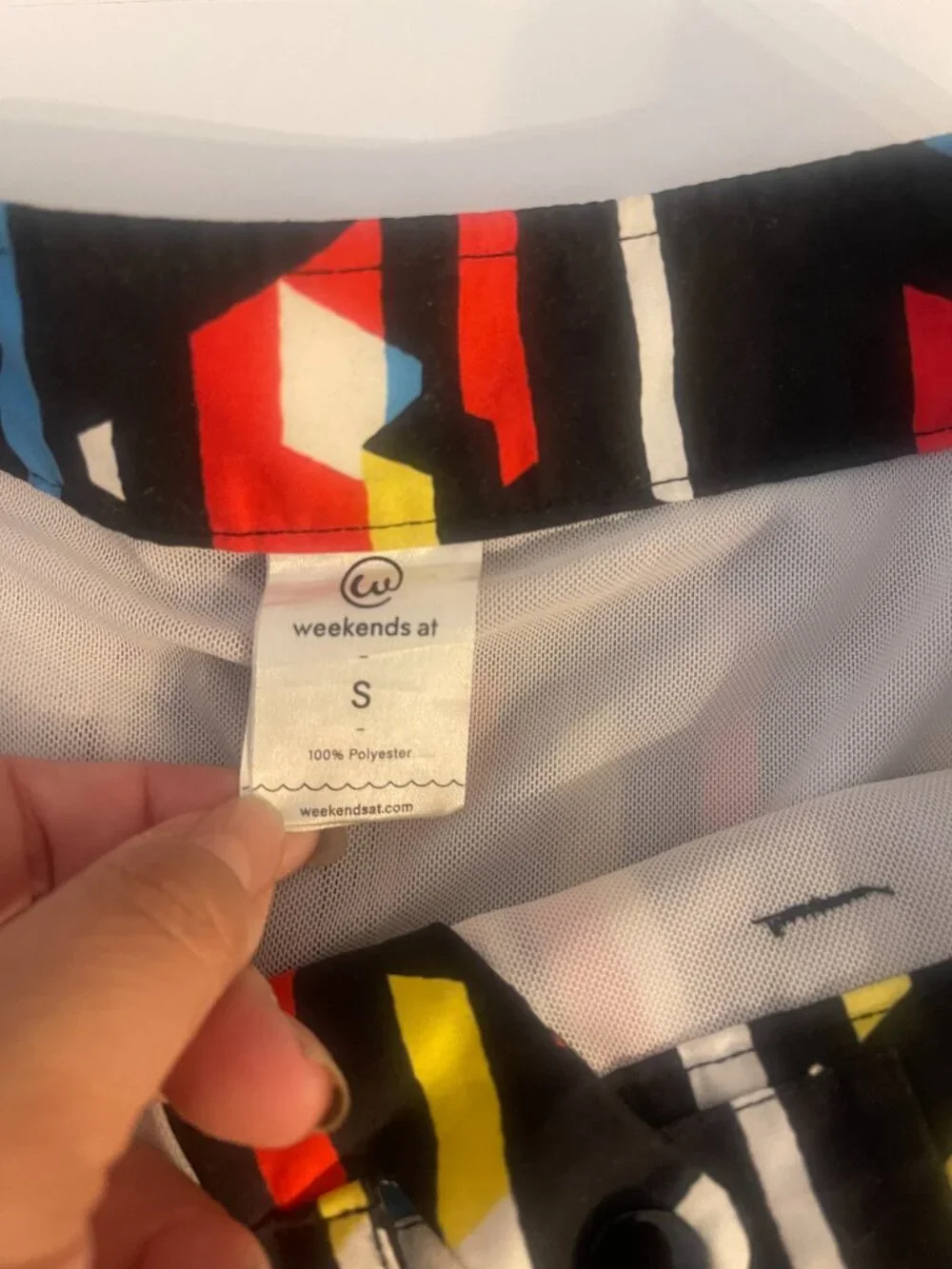 weekends at Geometric Print Swim Trunks Shorts Size Small